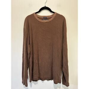 American Eagle Vintage Slim t shirt mens size L brown long sleeve crew neck